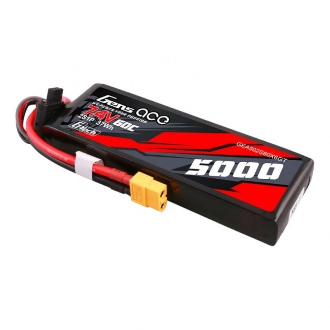 Gens ace G-Tech 5000mAh 7,4V 60C 2S1P Lipo pouzdro z PC materiálu s XT60 konektorem