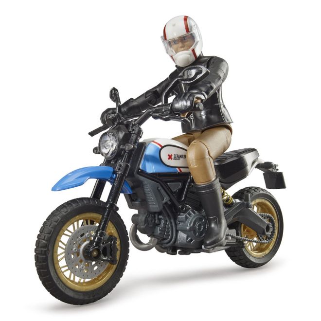 Bruder 63051 BWORLD Motocykl Scrambler Ducati Cafe Racer s jezdcem
