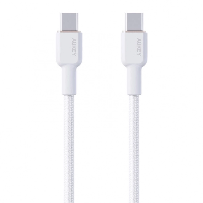 Kabel USB-C na USB-C Aukey CB-NCC2, 60W, 1,8 m (bílý)