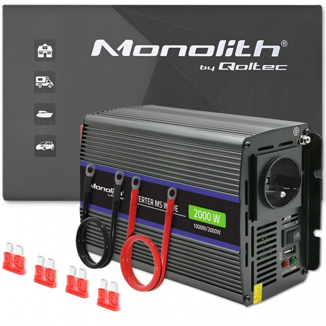 Měnič napětí Monolith 2000 MS Wave | 12V na 230V | 1000/2000W | USB