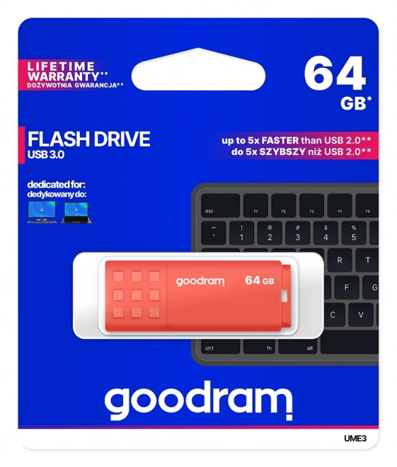 UME3 64GB USB 3.0 Flash disk oranžový