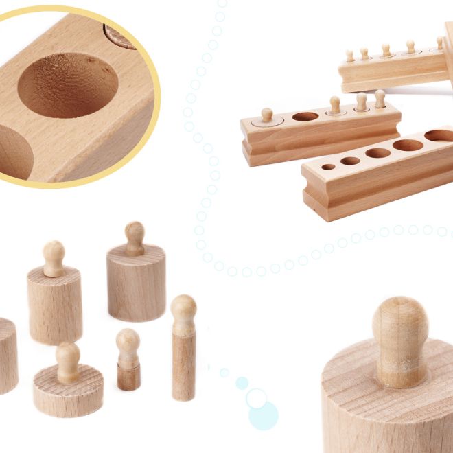 Dřevěné Montessori vkládací závažíčko