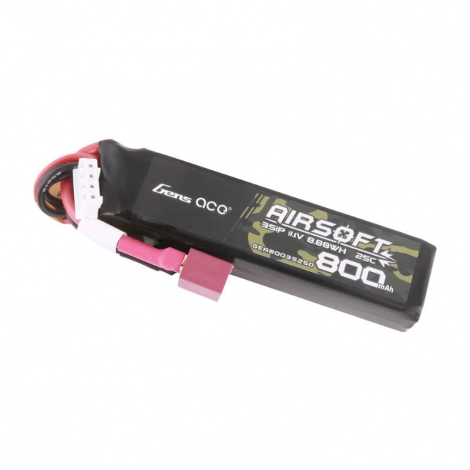 Gens Ace Lipo 800MAH 11.1V 25C 3S1P Airsoft Gun Lipo baterie s T (Deans) konektorem