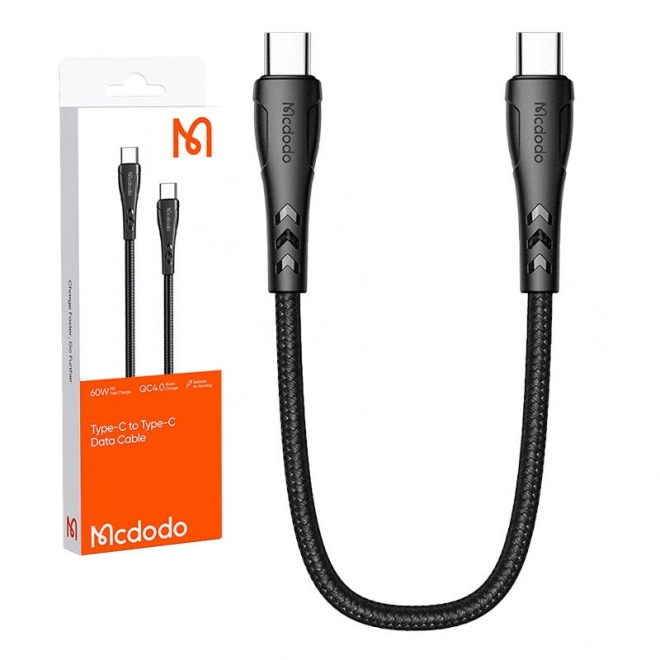 Kabel USB-C na USB-C Mcdodo CA-7640, PD 60W, 0,2 m (černý)