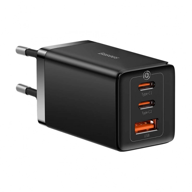 Nástěnná nabíječka Baseus GaN5 Pro 2xUSB-C + USB, 65 W (černá)