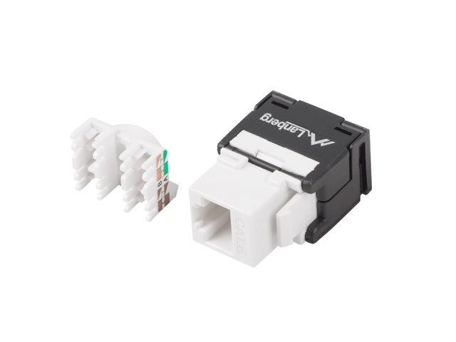 RJ45 - LSA UTP cat.6 180 stupňový beznástrojový keystone modul pro montážní krabici