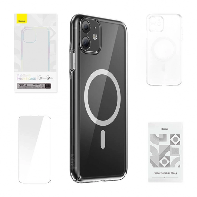 Pouzdro na telefon Baseus Magnetic Crystal Clear pro iPhone 11 (průhledné)