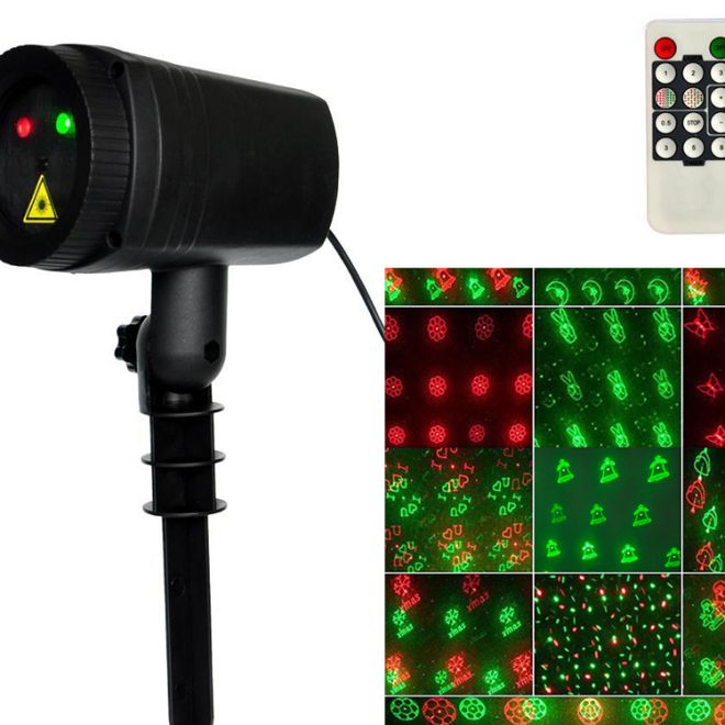 Vánoční laserový projektor s vodotěsným dálkovým ovládáním