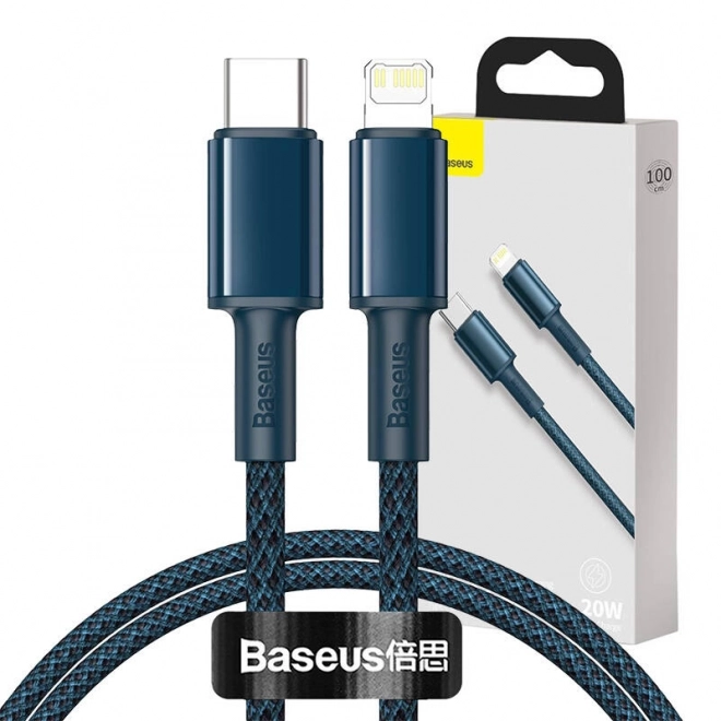 Baseus High Density Braided Cable Type-C to Lightning, PD, 20W, 1m (modrý)