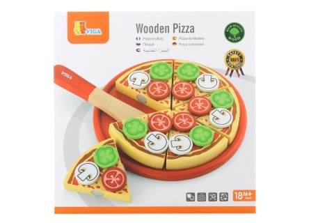 Dřevěná pizza - krájení