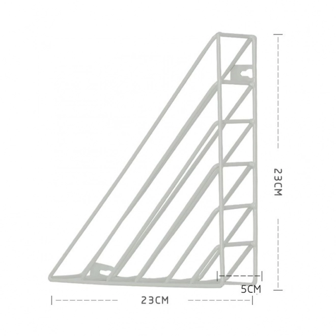 Kovový stojan na dokumenty, závěsný držák novin LOFT - bílý