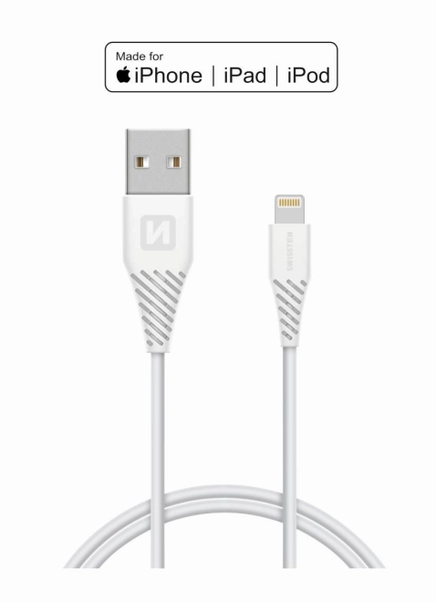 Kabel / USB / Lightning MFI kabel 1,2 m Swissten - bílý