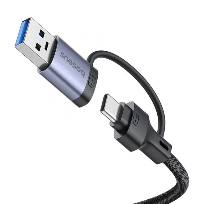 Rozbočovač 4v1 Baseus UltraJoy USB-A&USB-C na 3xUSB3.0+USB-C+RJ45 (šedý)