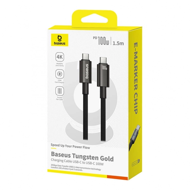 Nabíjecí kabel Baseus Tungsten Gold USB-C na USB-C 100W