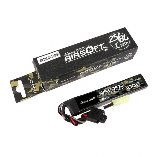 Gens ace G-Tech 25C 1000mAh 2S1P 7,4V Airsoft Gun Lipo baterie s mini Tamiya konektorem