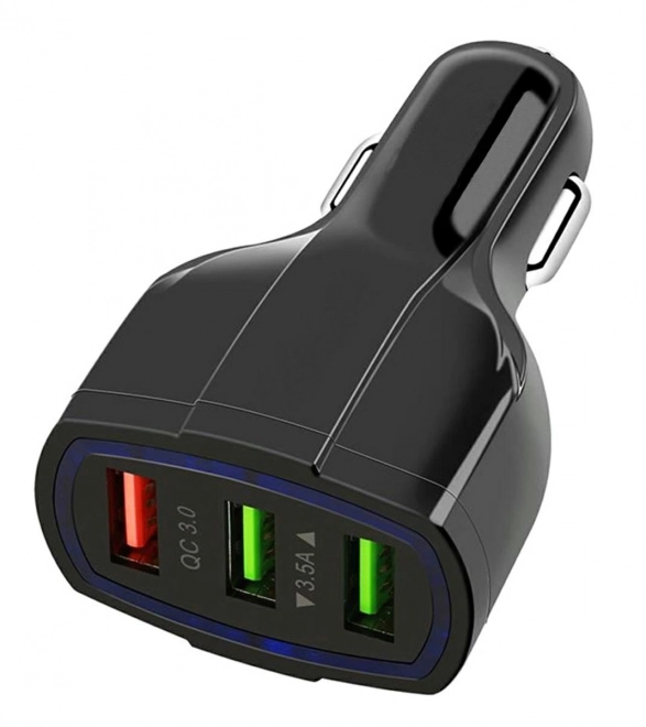 SAMONABÍJEČKA PLS34F. QC 3.0 3xUSB BLACK