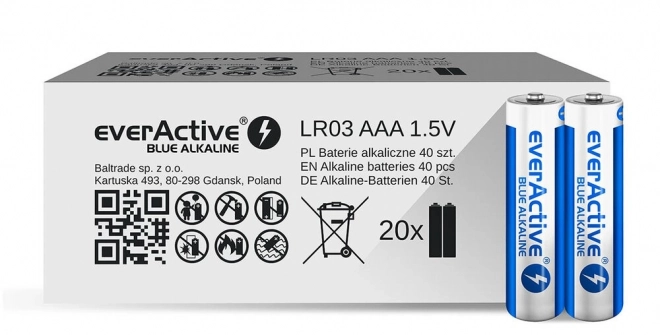 Baterie LR03/AAA modré alkalické40 ks. Limitovaná edice