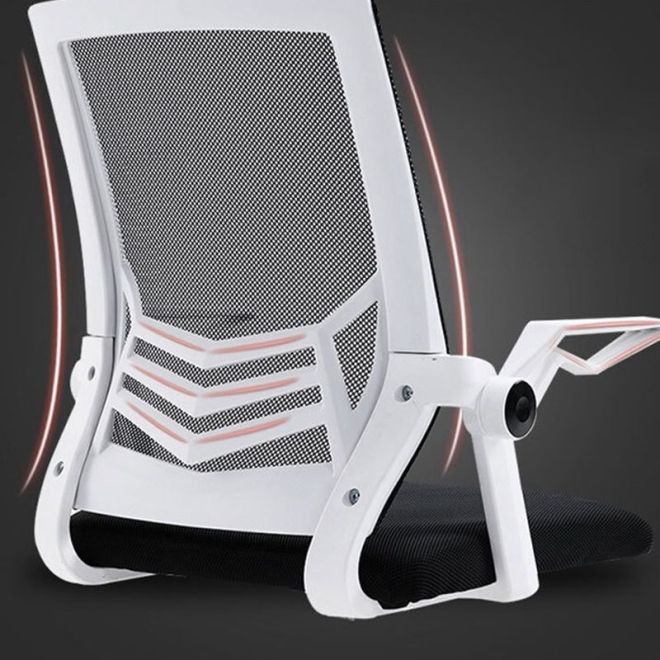Ergonomická otočná kancelářská židle, síťovaná židle - bílá/černá
