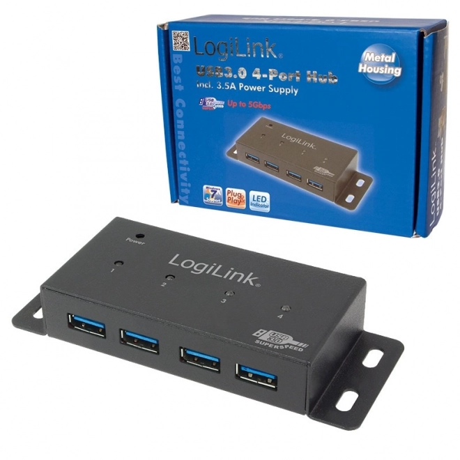 HUB 4xUSB3.0 Aktivní kovové pouzdro