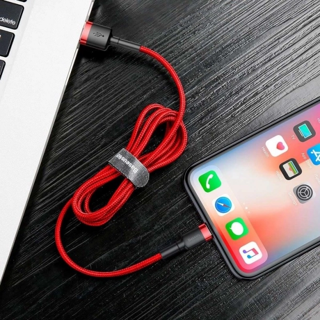 Baseus Cafule USB Lightning kabel 2,4 A 1 m (černo-červený)