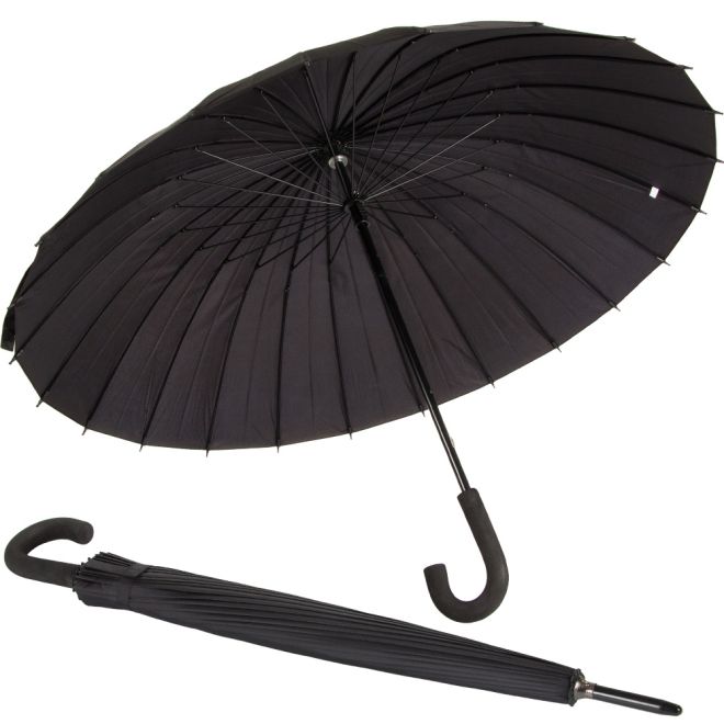 Velký deštník deštník černý odolný elegantní