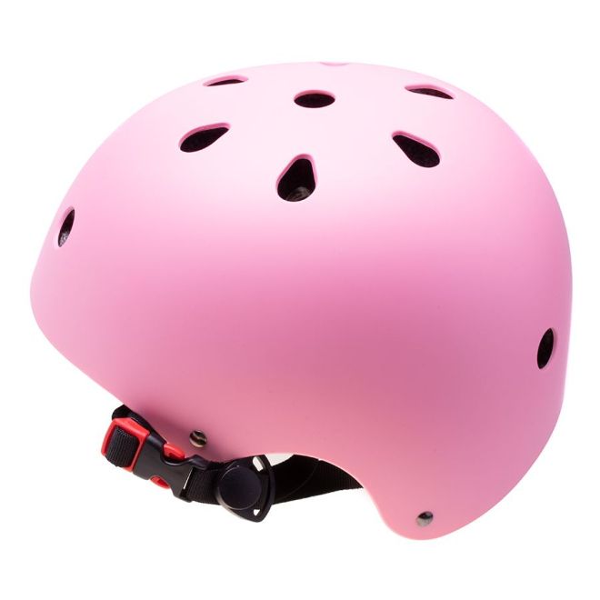 Přilba + chrániče pro jízdu na kolečkových bruslích, skateboardu, kole - růžová a černá, velikost M