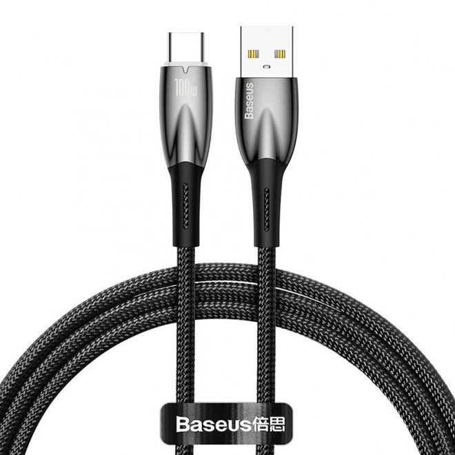 Kabel USB pro USB-C Baseus řady Glimmer, 100 W, 1 m (černý)