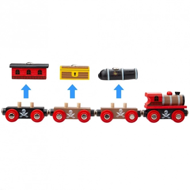 Bigjigs Rail Pirátský vlak + 3 koleje