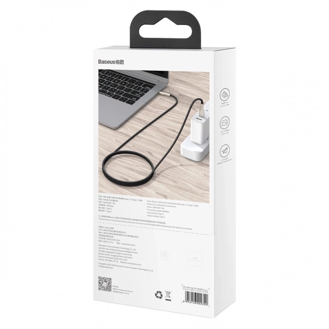 Kabel USB-C Baseus Cafule, 100W, 1m (černý)