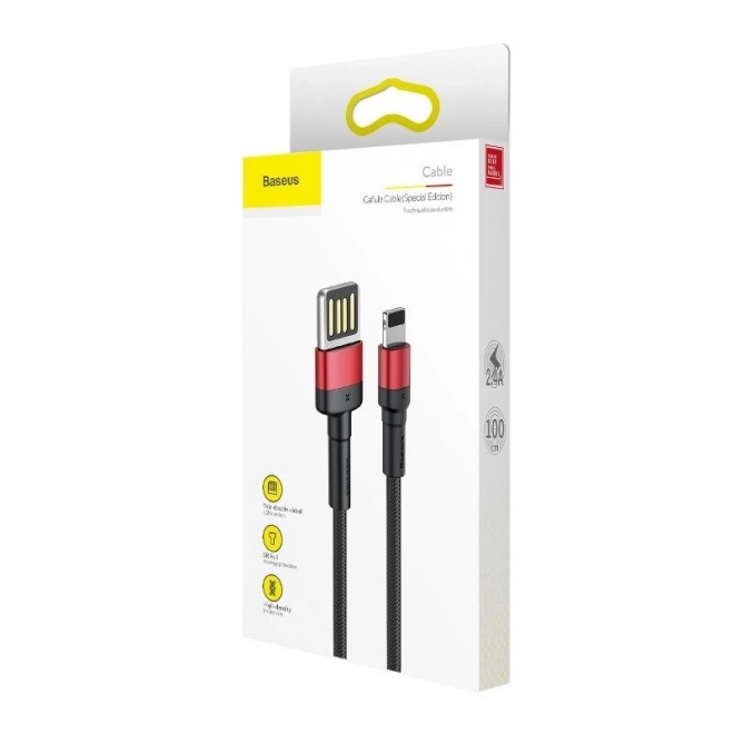 Baseus Cafule Oboustranný kabel USB Lightning 2,4 A 1 m (černo-červený)