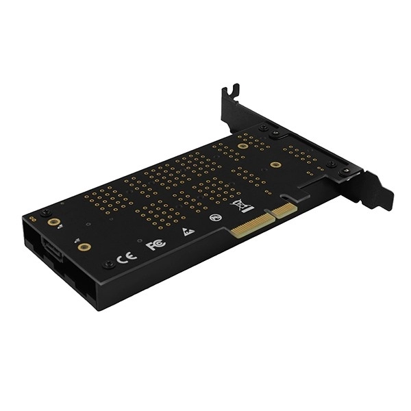 Adaptér PCEM2-DC interní PCIe x4, 1x M.2 NVMe M-key + 1x SATA B-key slot, chladič, SP & LP + chladič