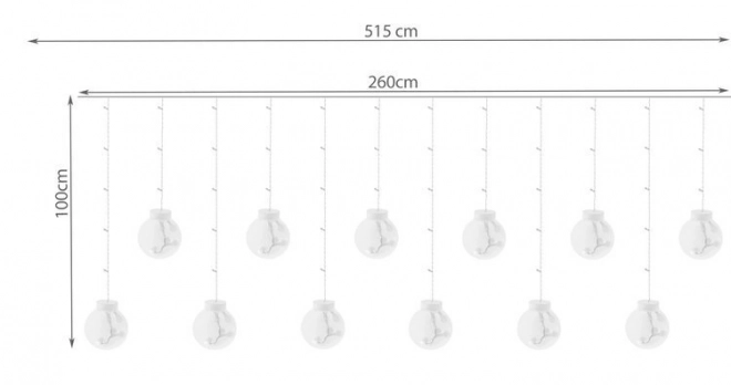 LED studený bílý závěs se žárovkami - 5 m, 108 LED