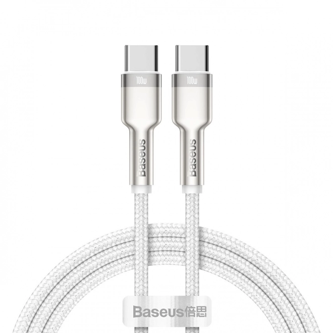 Kabel USB-C na USB-C Baseus Cafule, 100W, 1m (bílý)