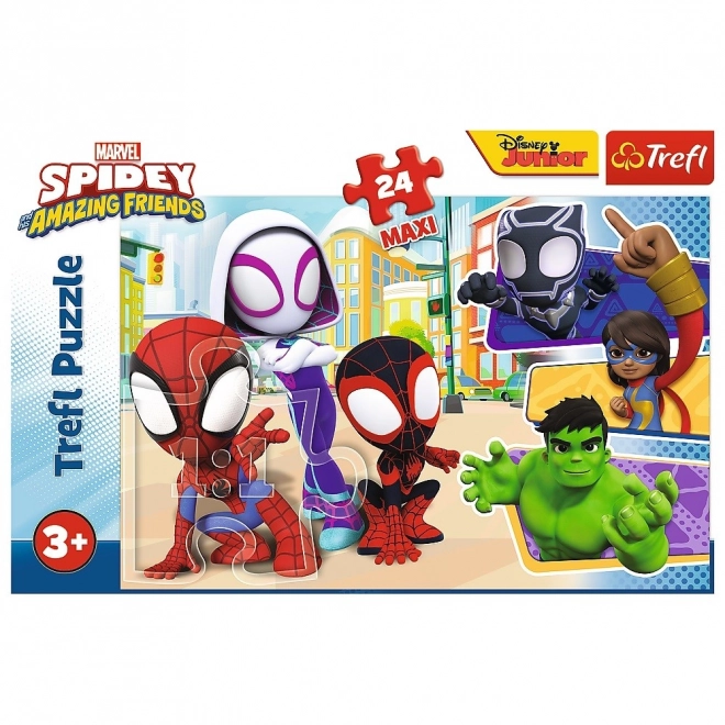 Puzzle 24 maxi Spiday a přátelé Spiderman