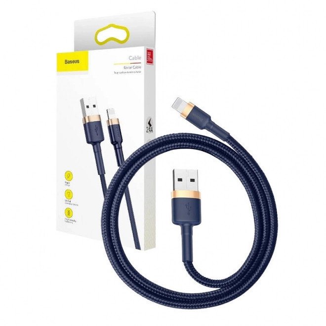 Baseus Cafule Lightning kabel 2,4A 1m - zlato-tmavě modrý