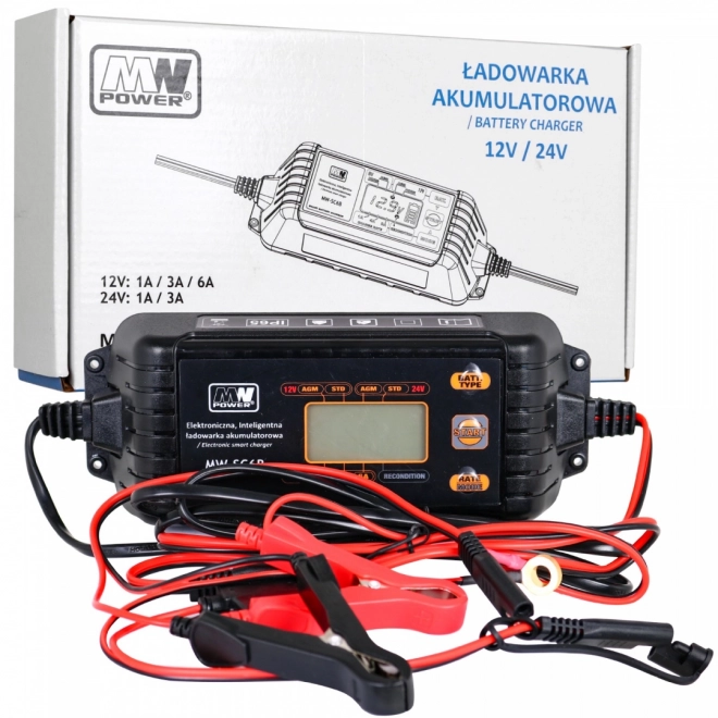 Nabíječka baterií s LCD displejem 12V a 24V + 2 speciální režimy