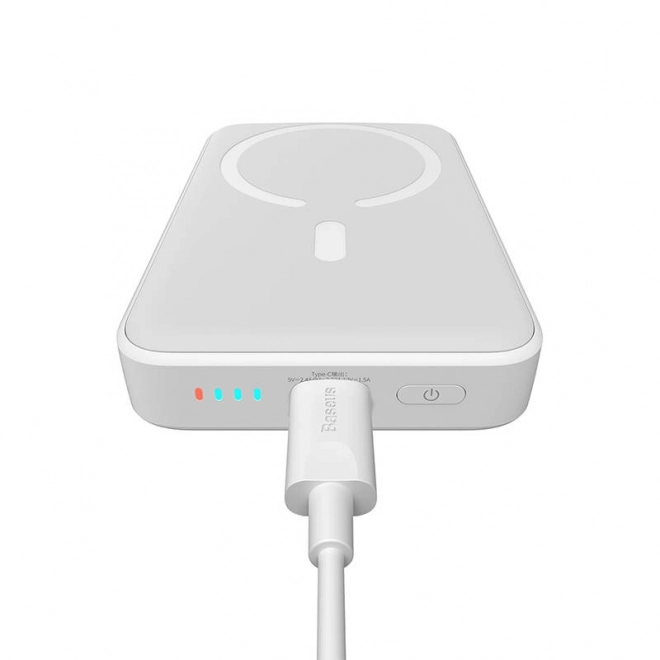 Powerbanka Baseus Magnetic, 10000mAh, USB-C 20W (bílá)