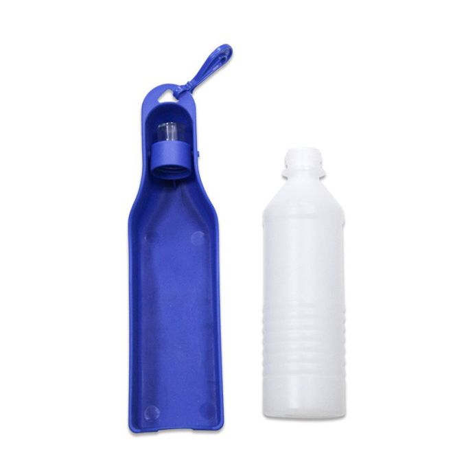 Přenosné pítko/turistická láhev pro psy, 500 ml - modrá