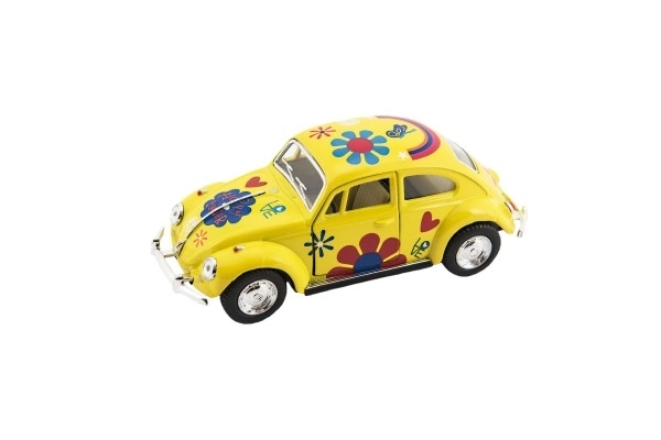 Auto Kinsmart VW Classical Beetle kov/plast 13cm na zpětné natažení 4 barvy 12ks v boxu