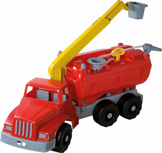 Androni Giant Trucks hasičský vůz s plošinou a funkční stříkačkou - délka 74 cm