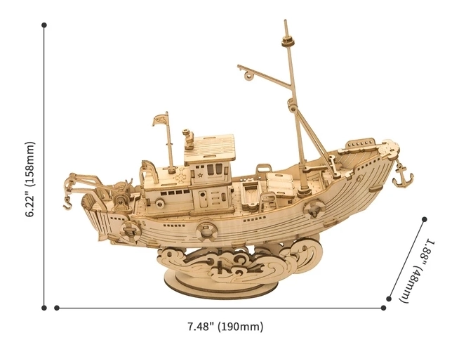 Rybářská loď - 3D dřevěná stavebnice