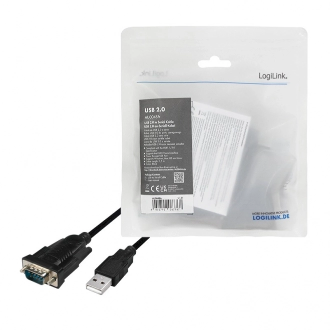 Adaptér USB na sériový port DB9, 1,5 m