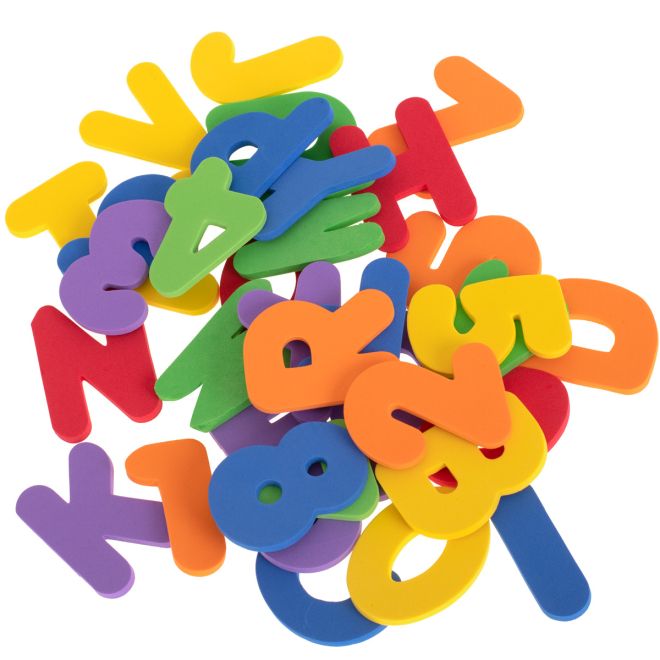 Pěnová hračka do vany s písmenky a čísly