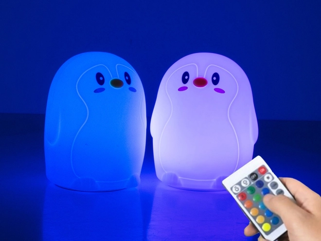 Led tučňák rgb dálkové ovládání usb noční světlo pro děti