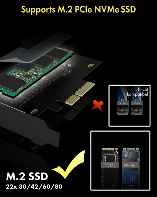 Karta PCI pro M.2 NVMe SSD IB-PCI208-HS s chladičem