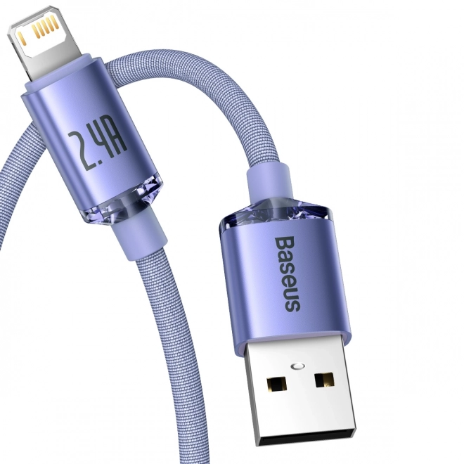 Baseus Crystal Shine kabel USB na Lightning, 2,4A, 2m (fialový)