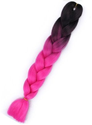 Syntetické vlasy ombre - černá/růžová – Černorůžová