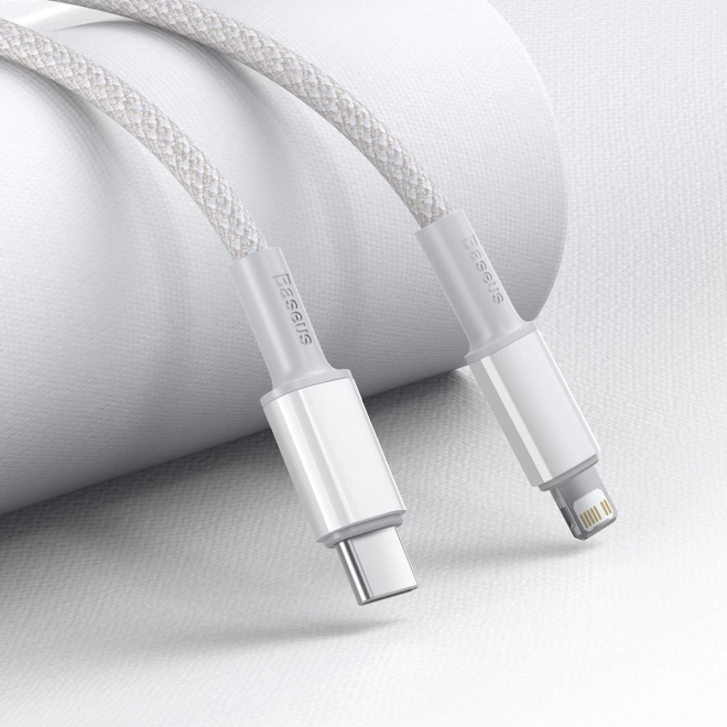 USB-C na Lightning Baseus High Density Braided Cable, 20W, PD, 2m (bílý)