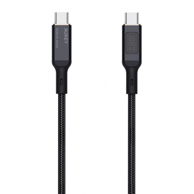 Kabel USB-C na USB-C Aukey CB-MCC102, 100W, 1,8 m (černý)