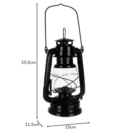 Černá olejová lampa 24cm